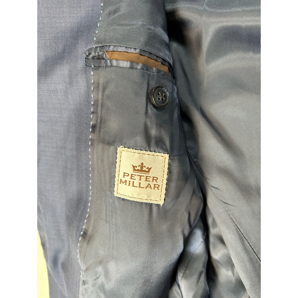 Peter Millar 100% Wool Button Blazer Sport Coat Made in Canada Notch Lapel 44T - Picture 2 of 16